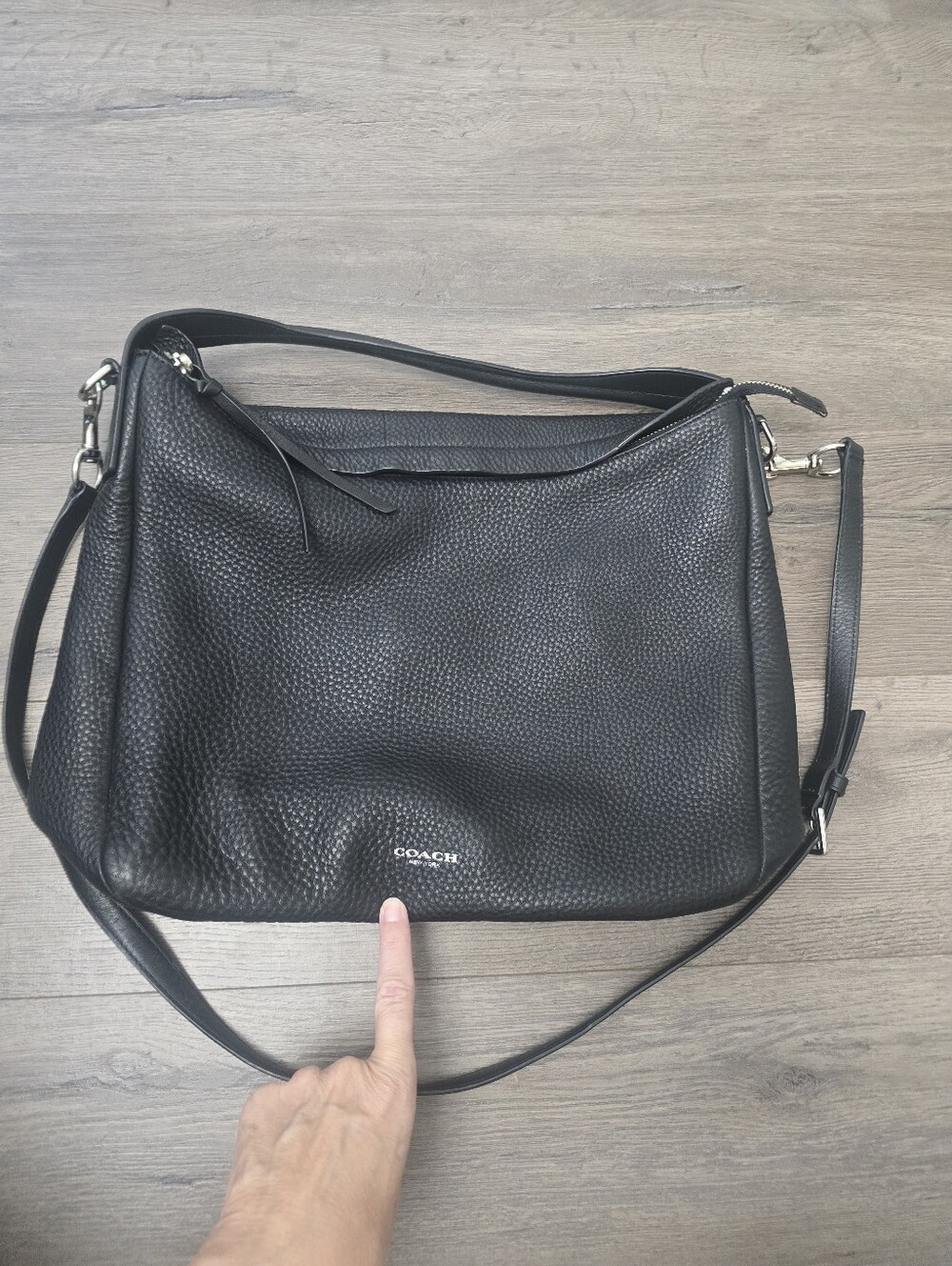 Coach black pebbled leather hobo bag Streetwear Slouchy Flowy Roomy